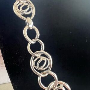 Silver Tone Necklace with Polished Finish